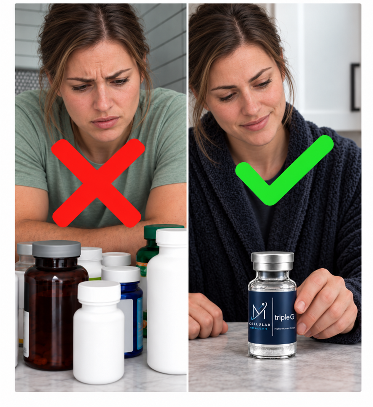 Woman comparing weight-management approaches